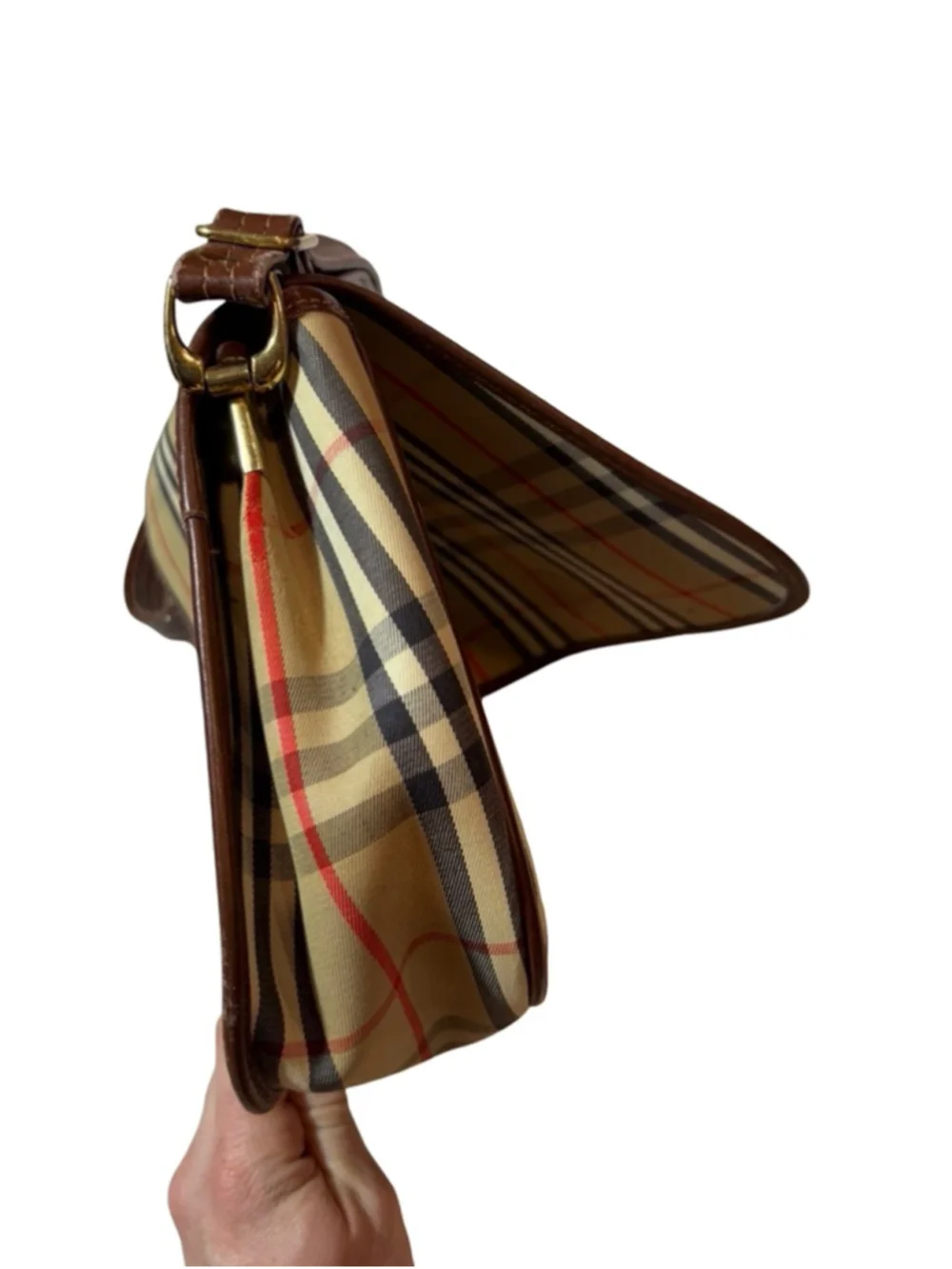 Burberry Nova Check Mini Shoulder Bag Canvas Leather Vintage Y2K - Picture 9 of 14